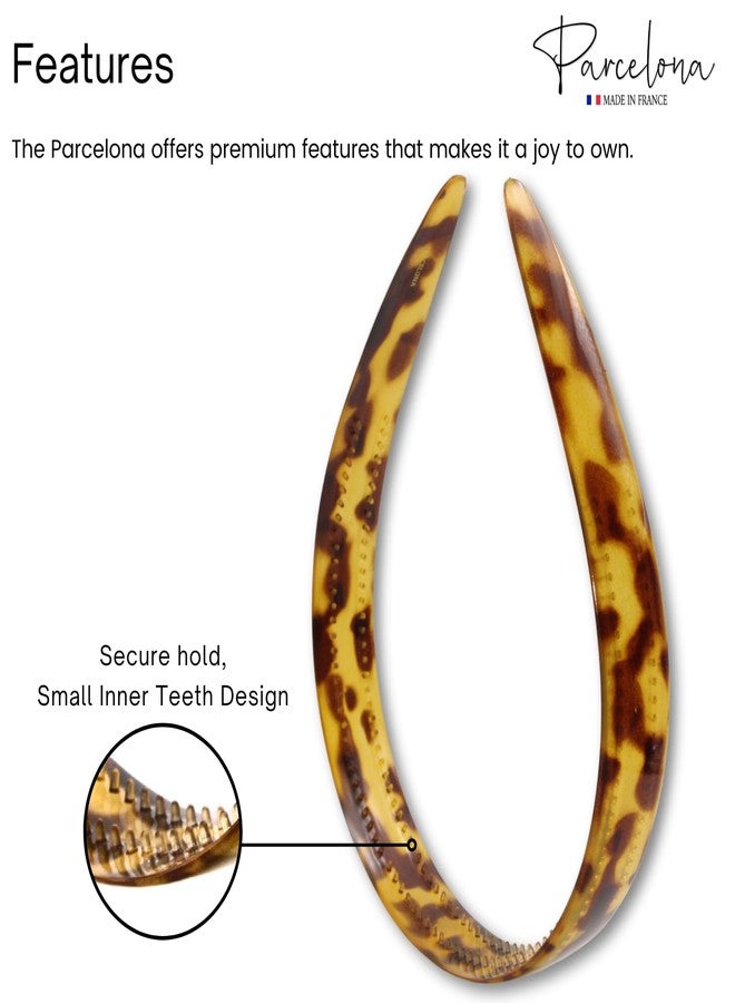 Parcelona French Wide 3/4" Celluloid Headband Women Hair Accessories, Made in France (Savana, 3/4") - Image 5